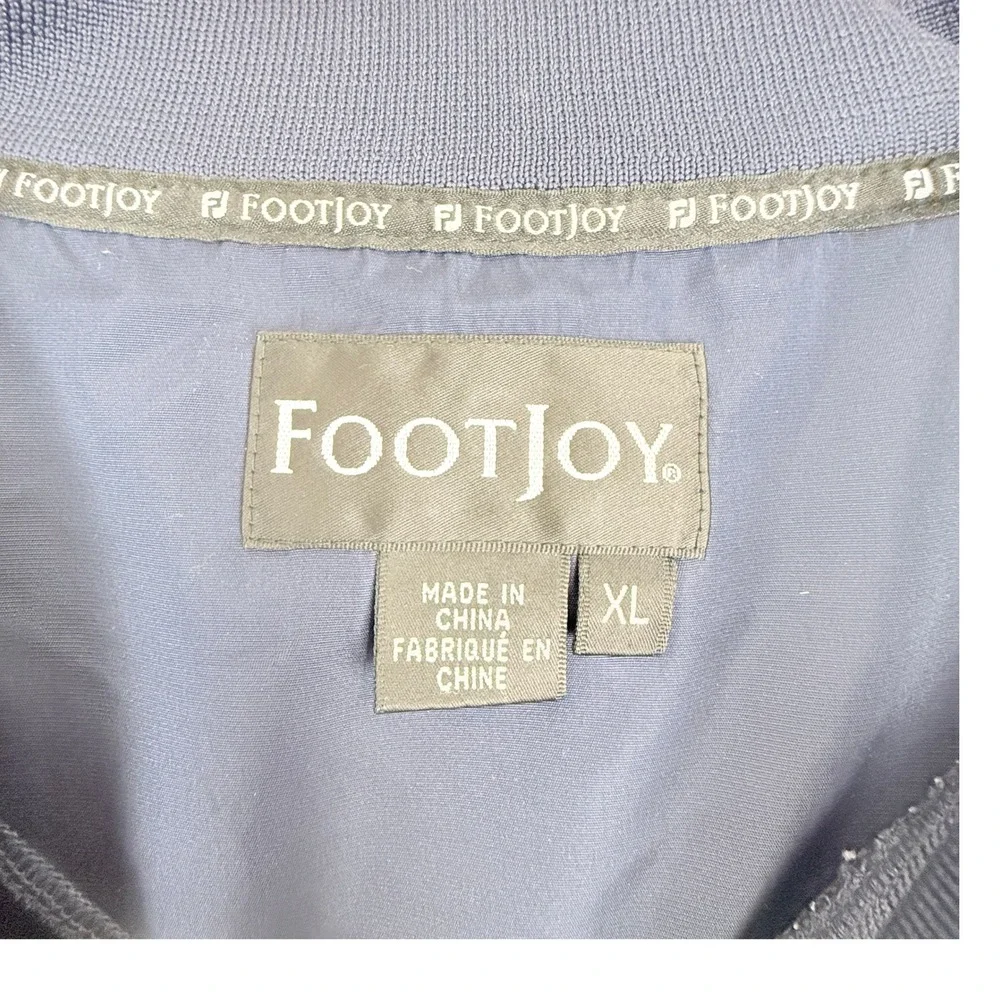 FootJoy‎ V Neck Golf Windbreaker Jacket Mens XL Navy Blue Polyester